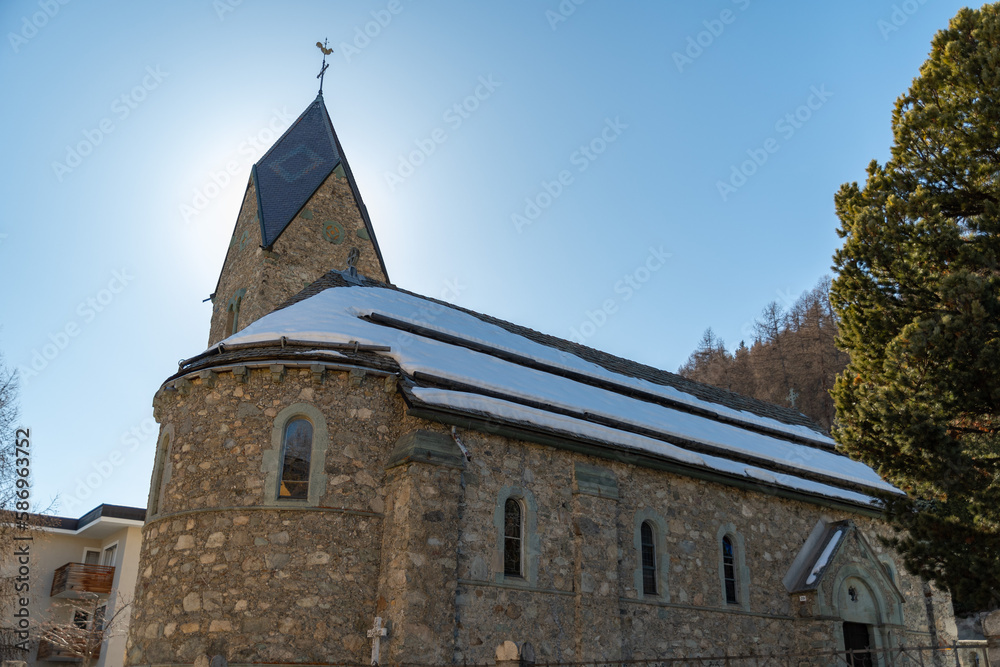 Saint Johns church in Saint Moritz in Switzerland