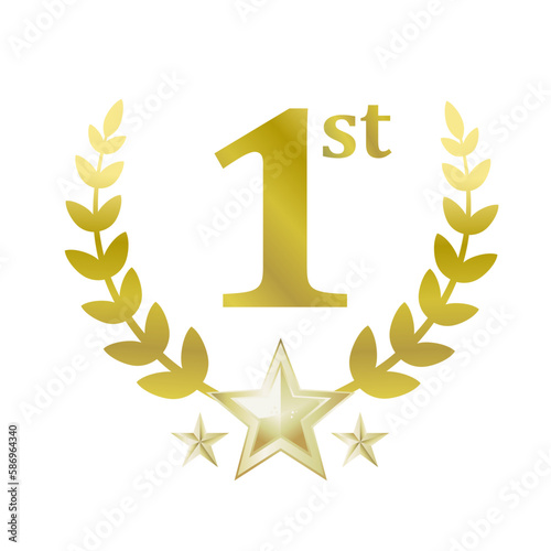 first place, victory, laurel wreath - vector illustration