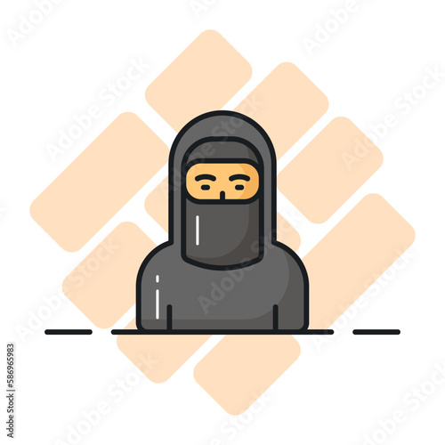 ownload this premium icon of Muslim woman wearing hijab, modern vector