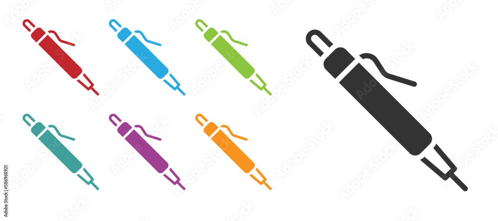 Black Pen icon isolated on white background. Set icons colorful. Vector