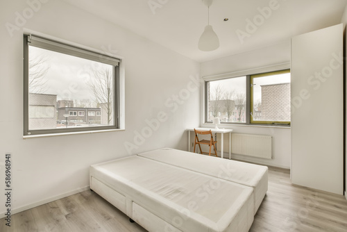 Interior of room with white walls photo