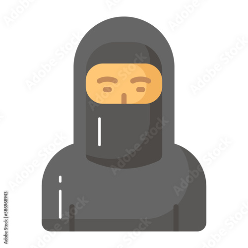 ownload this premium icon of Muslim woman wearing hijab, modern vector