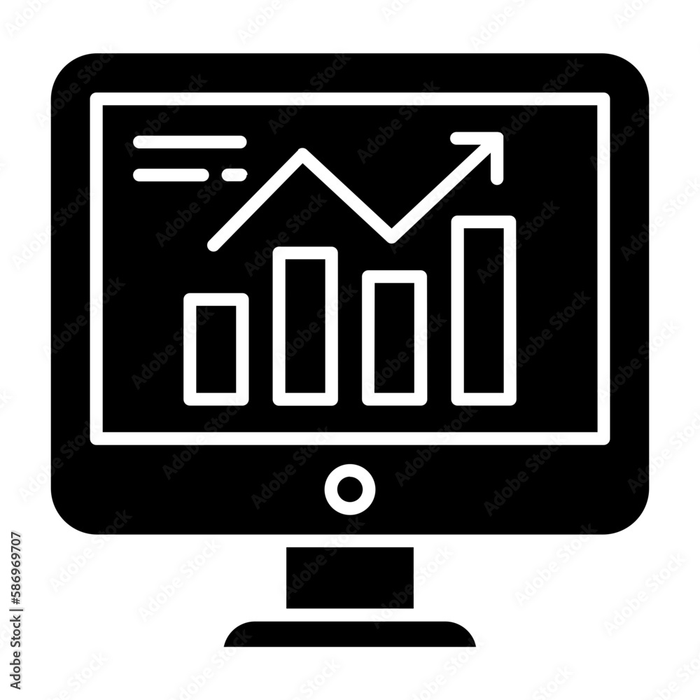 Marketing Graph Glyph Icon Marketing Graph Glyph Icon