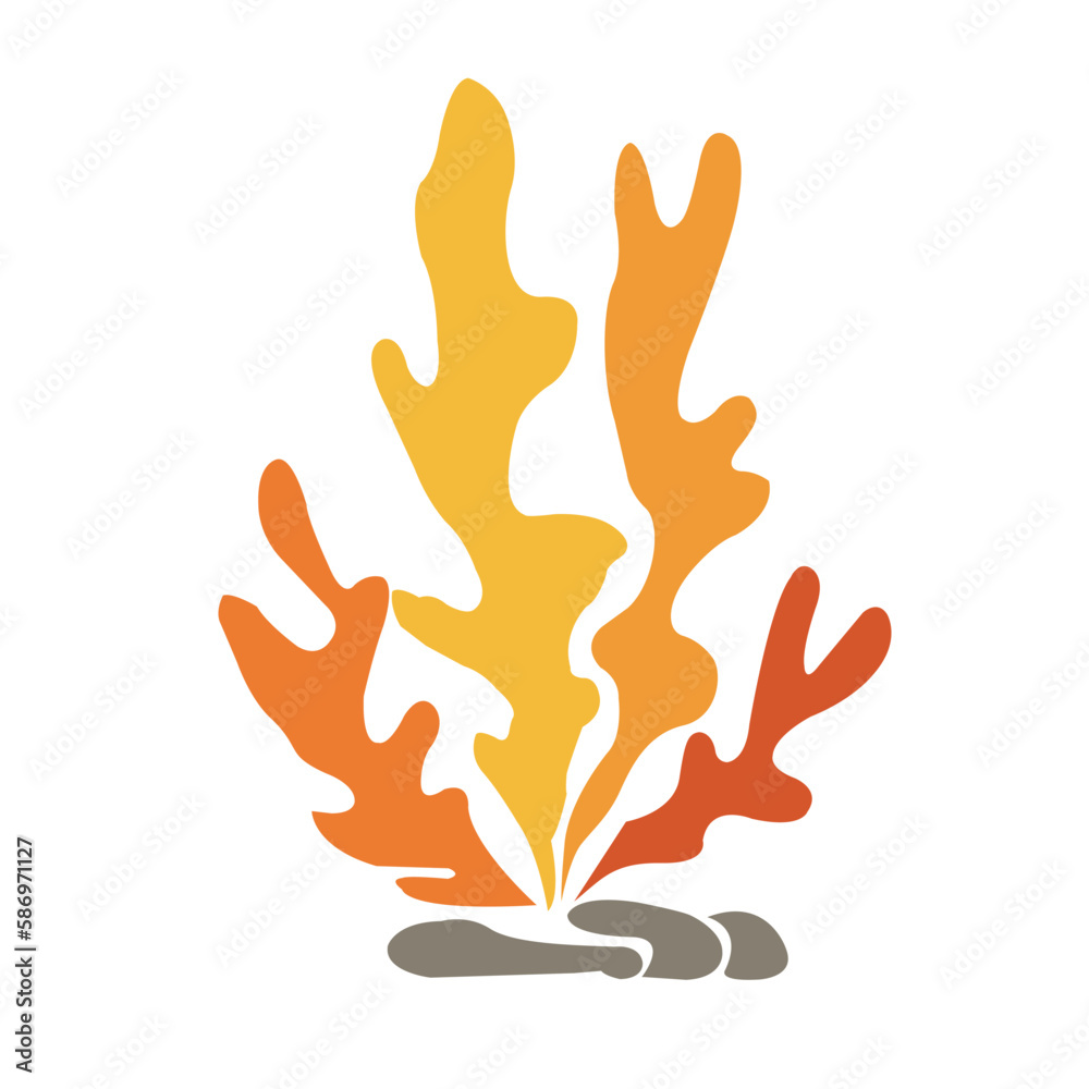 Seaweed, coral and sea grass flat design vector for decoration on Aquatic plant. Seaweed, coral and sea grass flat design vector for decoration on Aquatic plant.