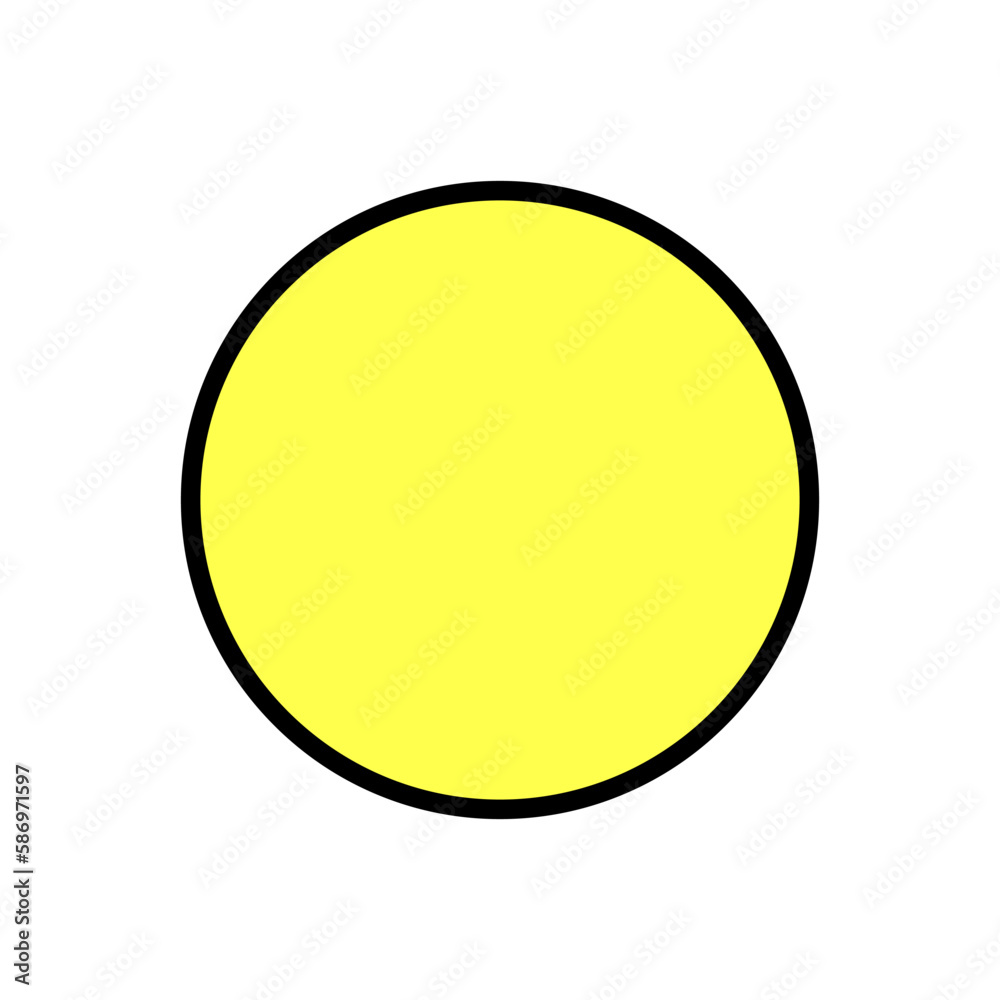 Isolated yellow round circle safety caution danger attention blank empty copy space street or industrial sign