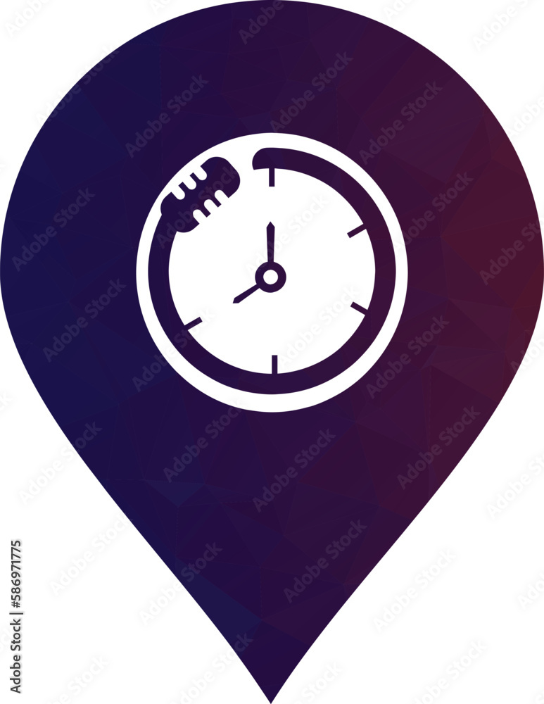 Podcast time vector logo design template. Mic clock vector logo design icon. Podcast time vector logo design template. Mic clock vector logo design icon.