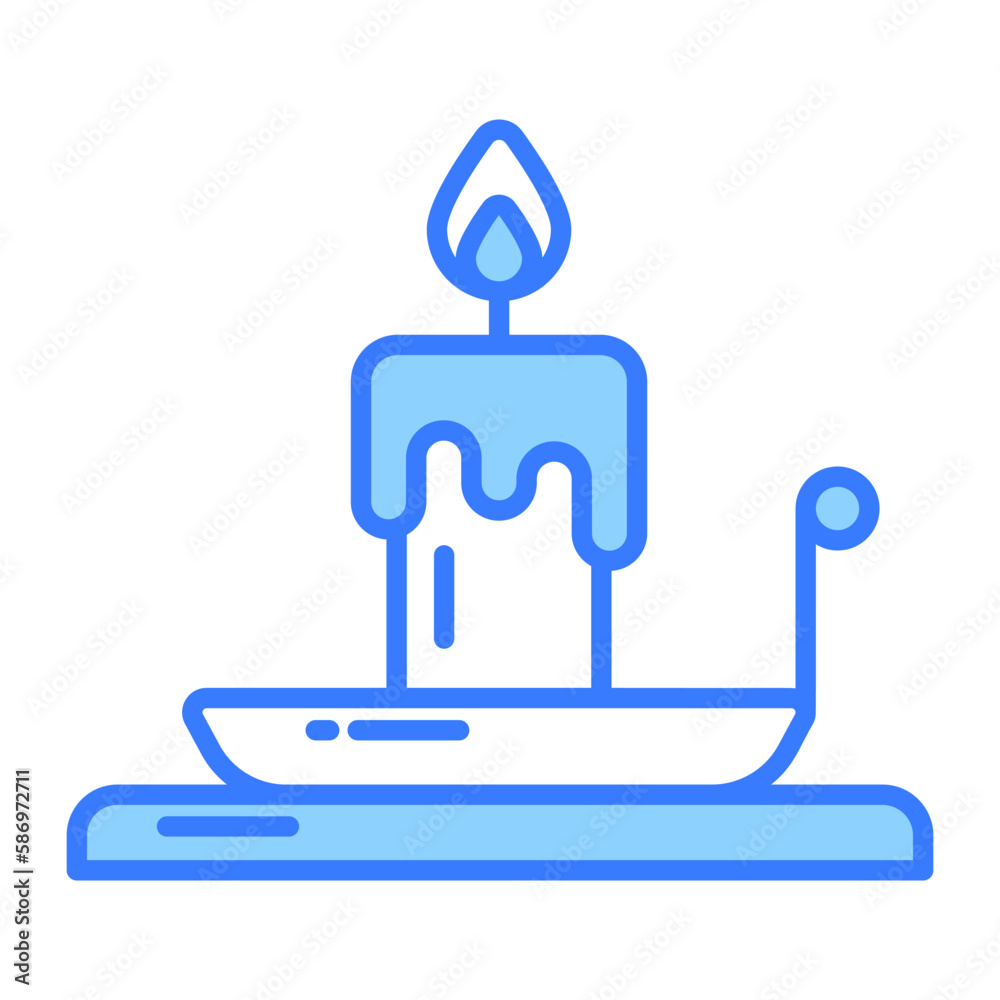 Vector of Burning candle on plate in modern style, creatively designed icon Vector of Burning candle on plate in modern style, creatively designed icon