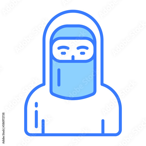 ownload this premium icon of Muslim woman wearing hijab, modern vector