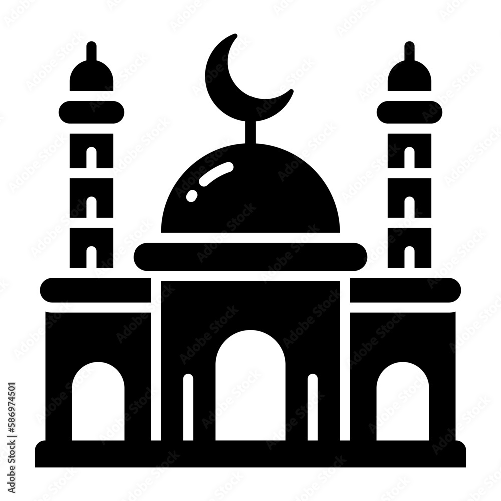 Worship place for muslims, islamic holy place vector in editable style Worship place for muslims, islamic holy place vector in editable style