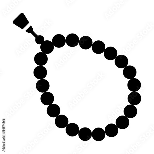 A chain of holy beads for worship concept of tasbih, holy rosary icon