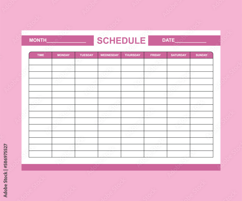 Simple blank meal planner template for one week, vector illustration ...