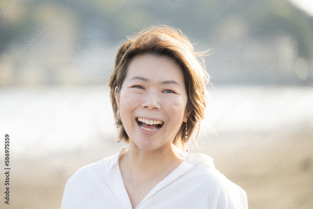 Smiling, laughing, joyful Japanese women in their menopause and 40s.