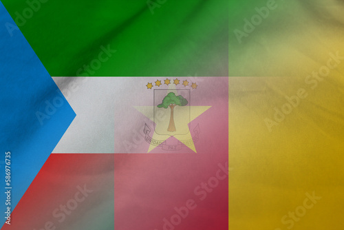 Equatorial Guinea and Cameroon political flag international relations KHM GNQ photo