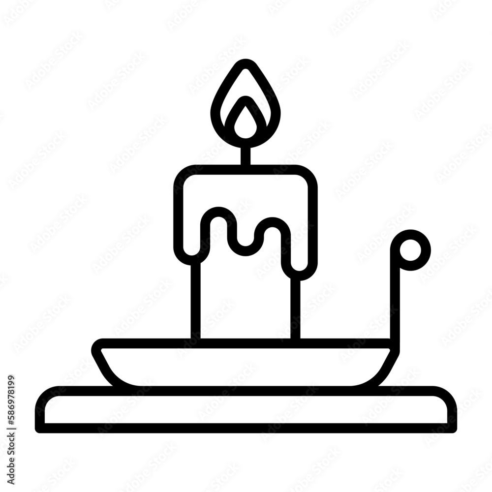 Vector of Burning candle on plate in modern style, creatively designed icon Vector of Burning candle on plate in modern style, creatively designed icon