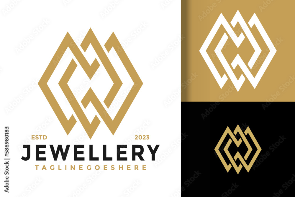 Letter M and W diamond jewelry logo vector icon illustration Letter M and W diamond jewelry logo vector icon illustration