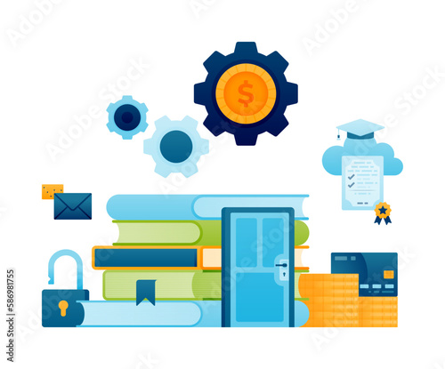 illustration of doorway for problem of educational costs with achievement scholarships