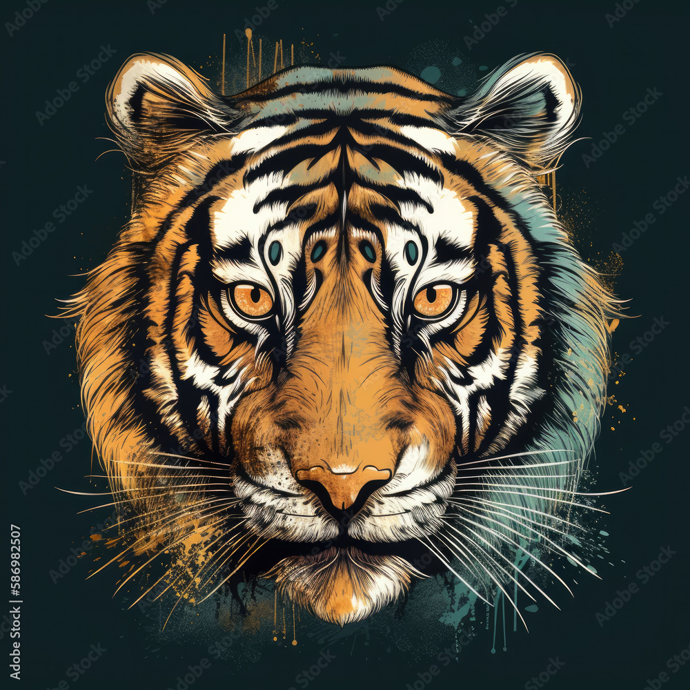 Fototapeta premium 虎のイラスト