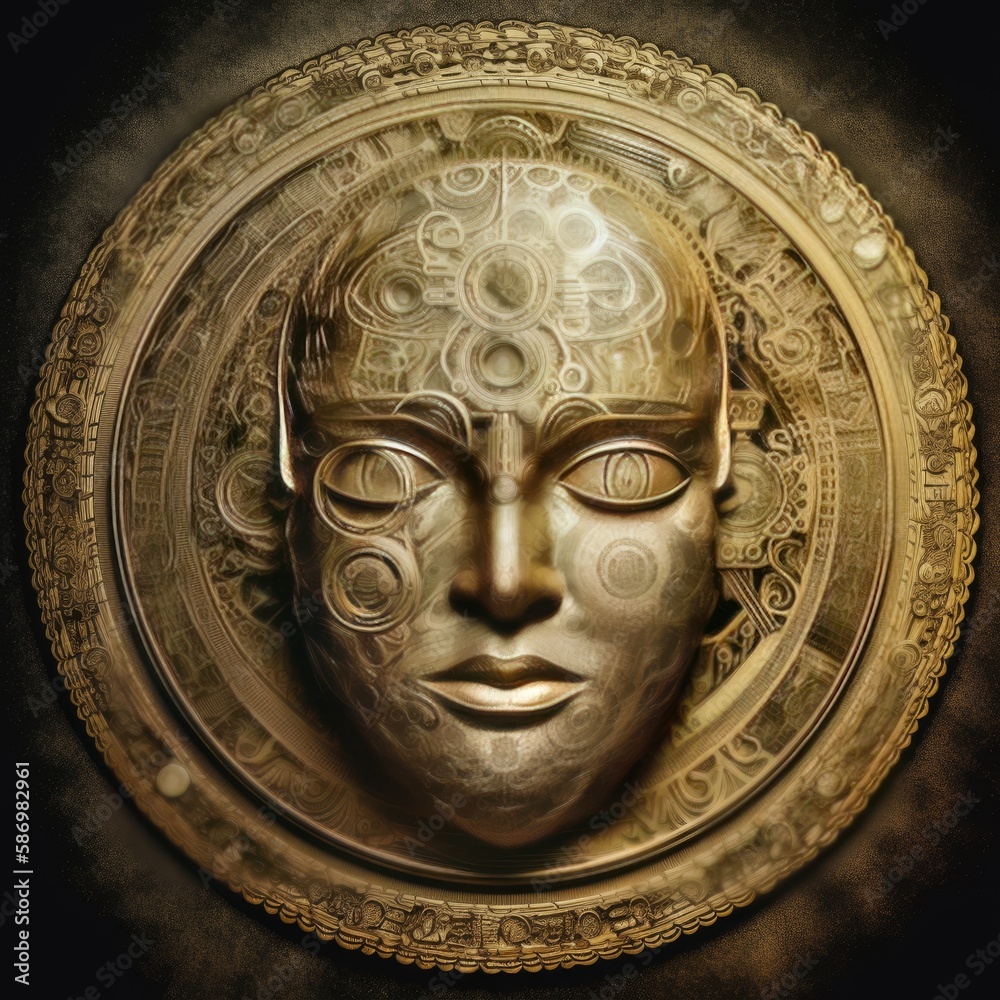 Eine leuchtende, goldene Münze inmitten der Dunkelheit
