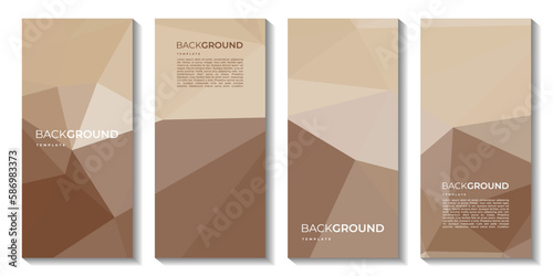 a set of brochure with colorful background. banners design. triangle shapes. lowpoly design.