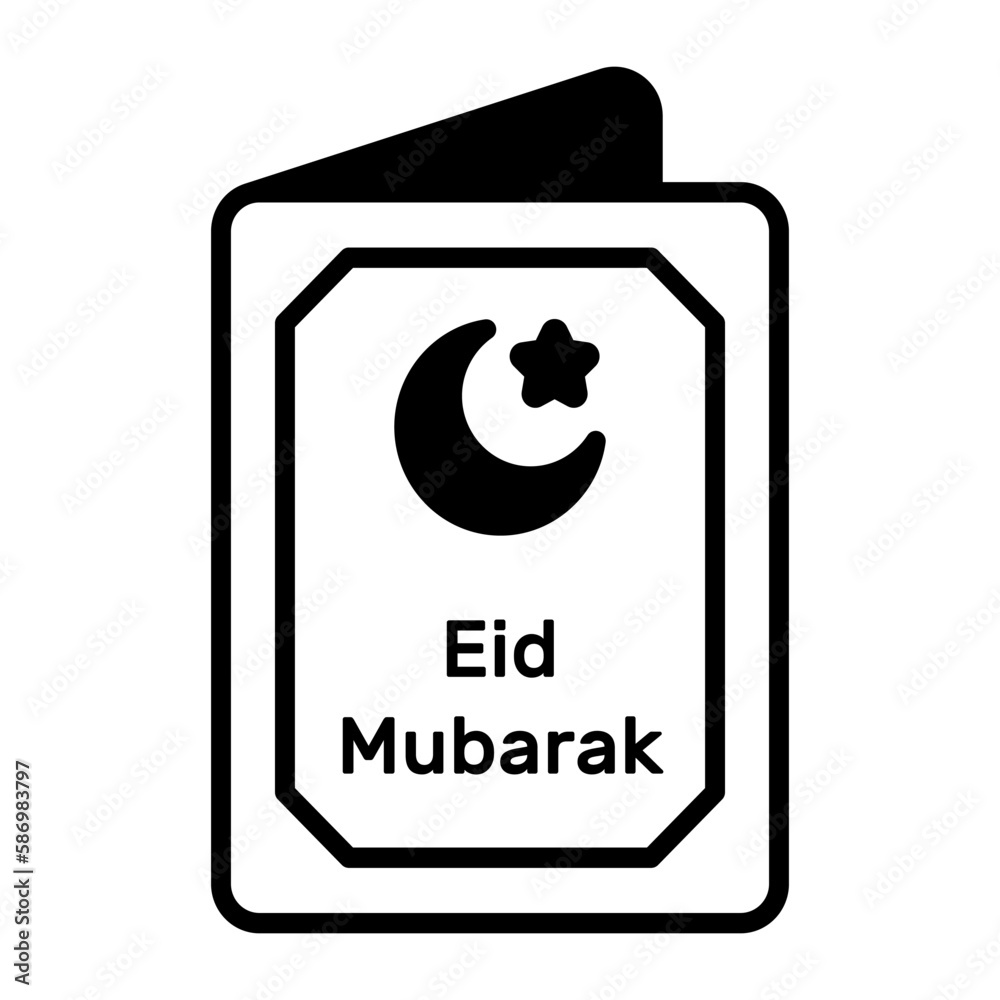 Eid mubarak greeting card in modern style easy to use icon, premium vector Eid mubarak greeting card in modern style easy to use icon, premium vector