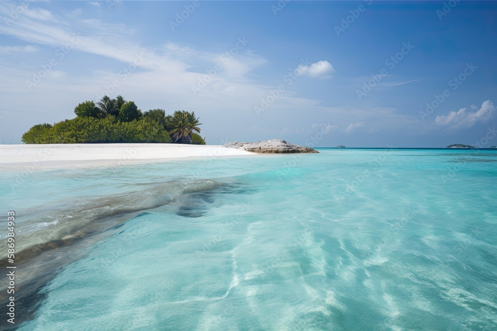 Discover the Breathtaking Natural Beauty of Maldives Islands: Sky, Sea, Beach, Nature & More. Generative AI