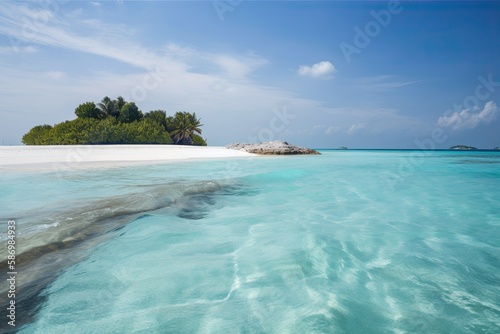 Discover the Breathtaking Natural Beauty of Maldives Islands: Sky, Sea, Beach, Nature & More. Generative AI © AIGen