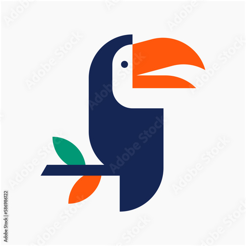Toucan Logo. Icon design. Template elements