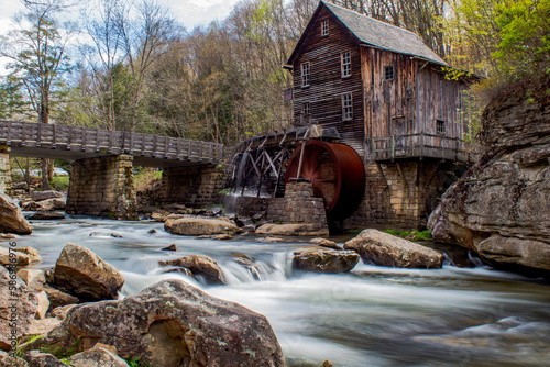 Glade Creek Grist Mill in spring