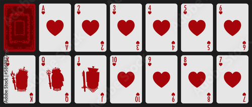black diamond playing card suits set. hearts, spades, diamonds, clubs cards sign. A winning poker hand. Poker, gambling concept. Template for casino, web design, mobile games. Vector illustration