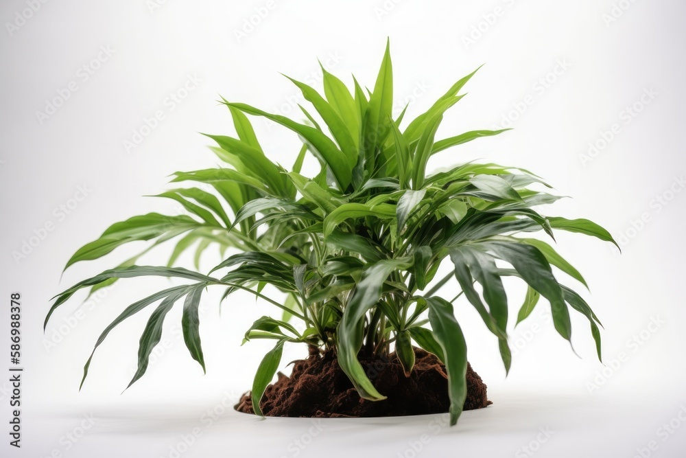 Lush Green Plant on Bright White Background Lush Green Plant on Bright White Background