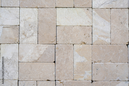 Wallpaper Mural Texture of decorative masonry stones. white marble rectangles Torontodigital.ca