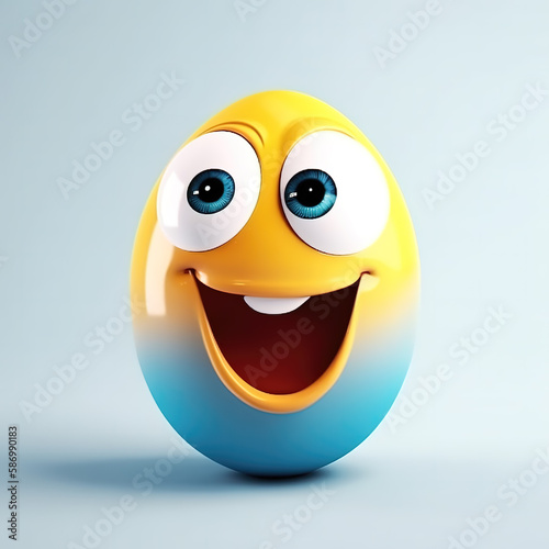 Easter Egg Smiley Face: Unveil the Magic of Easter with a Warm, Welcoming Facial Expression That Captures the Holiday Spirit - Generative AI
