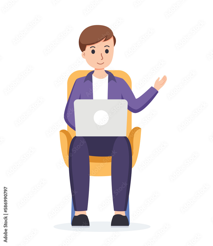 Work from home, co-working space illustration Work from home, co-working space illustration