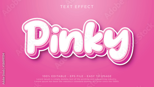 Pink editable text effect with 3d style photo