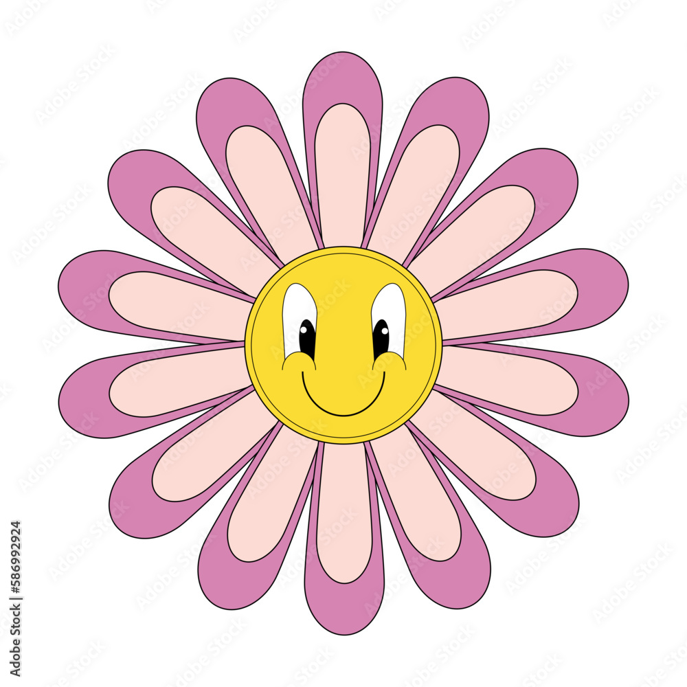 Groovy Flower Illustration Groovy Flower Illustration