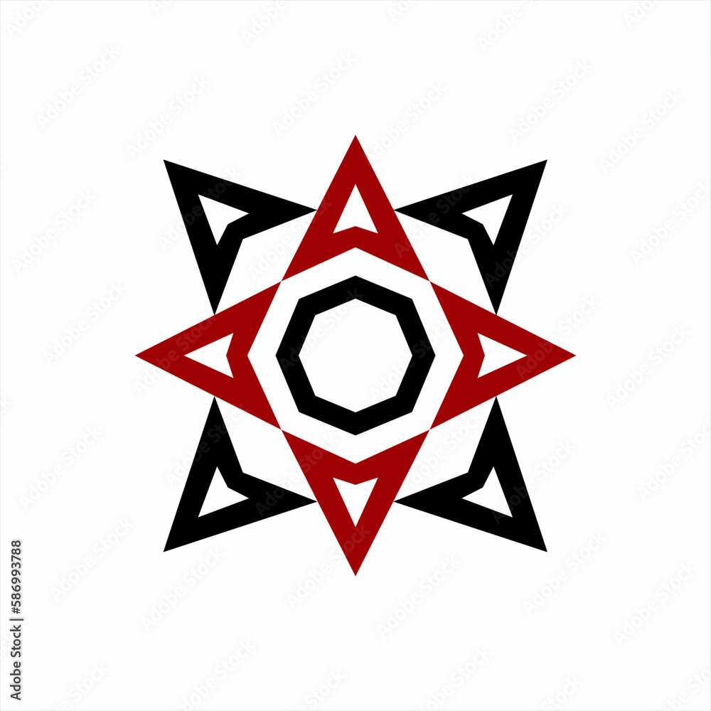 Abstract star logo design from letter A triangle elements. Abstract star logo design from letter A triangle elements.