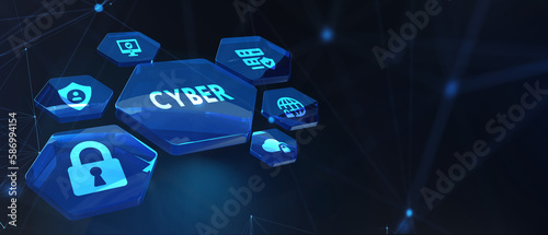 Cyber security data protection business technology privacy concept. 3d illustration