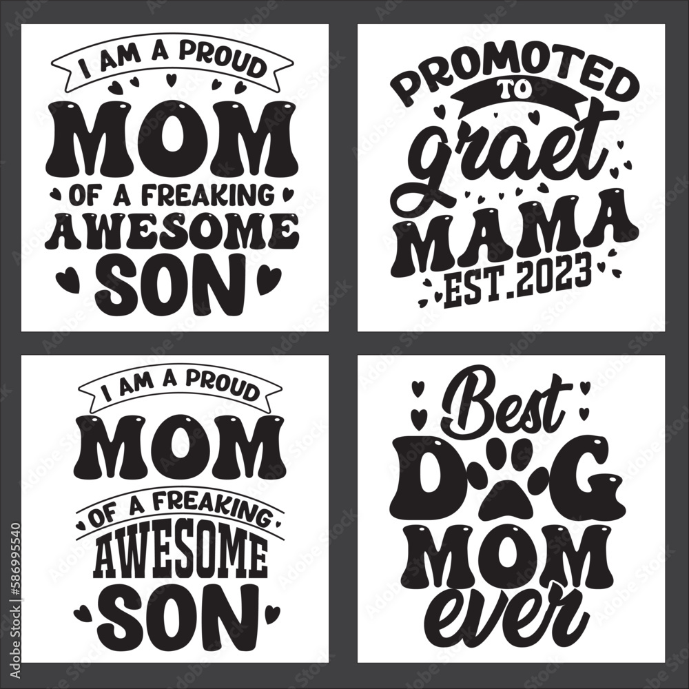 Fototapeta premium Mothers day t shirt bundle, mothers day t shirt vector set, happy mothers day tshirt set, mother's day element vector, lettering mom t shirt, mommy t shirt, decorative mom tshirt, mom graphic t shirt
