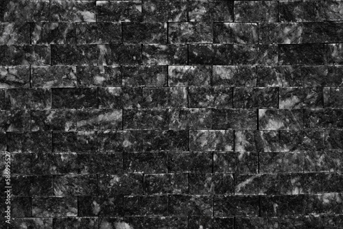 Marble bricks decorative masonry wall black and white