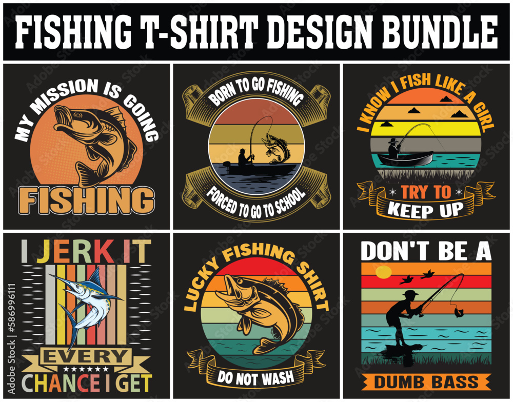 Fishing T-Shirt Design Bundle