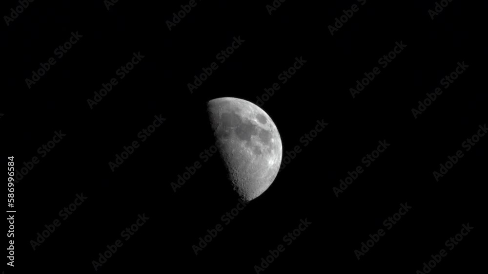 Half Waxing Gibbous Moon on Clear Midwest Night Half Waxing Gibbous Moon on Clear Midwest Night