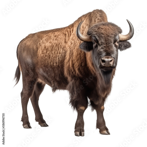 brown buffalo isolated on white