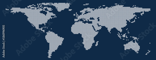 Vector dotted world map background illustration
