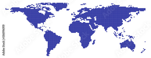 Vector dotted world map background illustration 