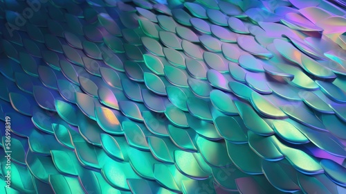 Holographic foil scales abstract background. Generative AI