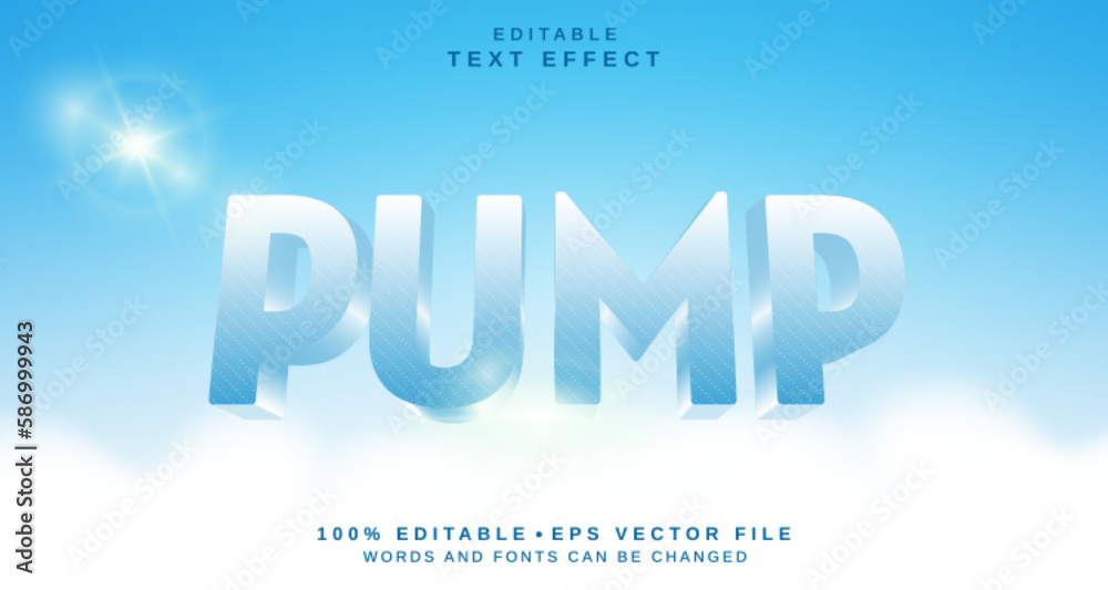 Editable text style effect - Realistic Pump text style theme. Editable text style effect - Realistic Pump text style theme.