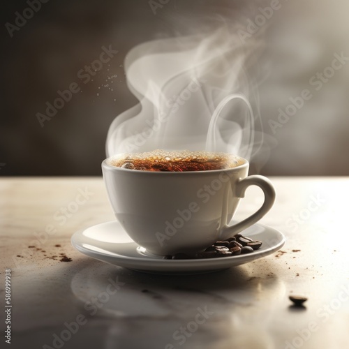 cup of freshly hot kona coffee photo