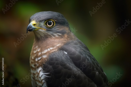 The Eurasian sparrowhawk  Accipiter nisus   often known as the northern sparrowhawk or sparrowhawk  is a tiny member of the Accipitridae family. A falconide bird from Europe. Generative AI