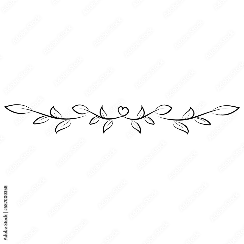 Elegant Botanical Plant Leaf Outline With Heart Transparent Clipart Elegant Botanical Plant Leaf Outline With Heart Transparent Clipart