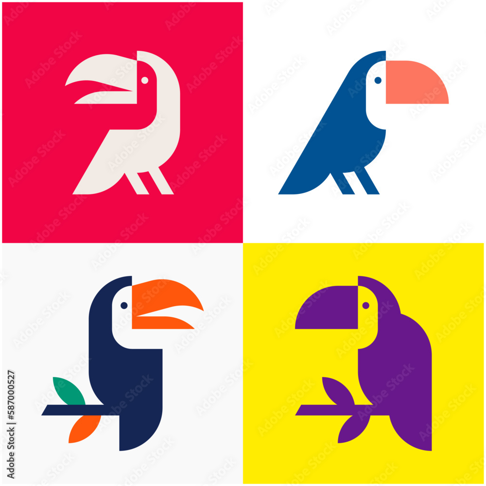 Obraz premium Toucan Logo. Icon design. Template elements